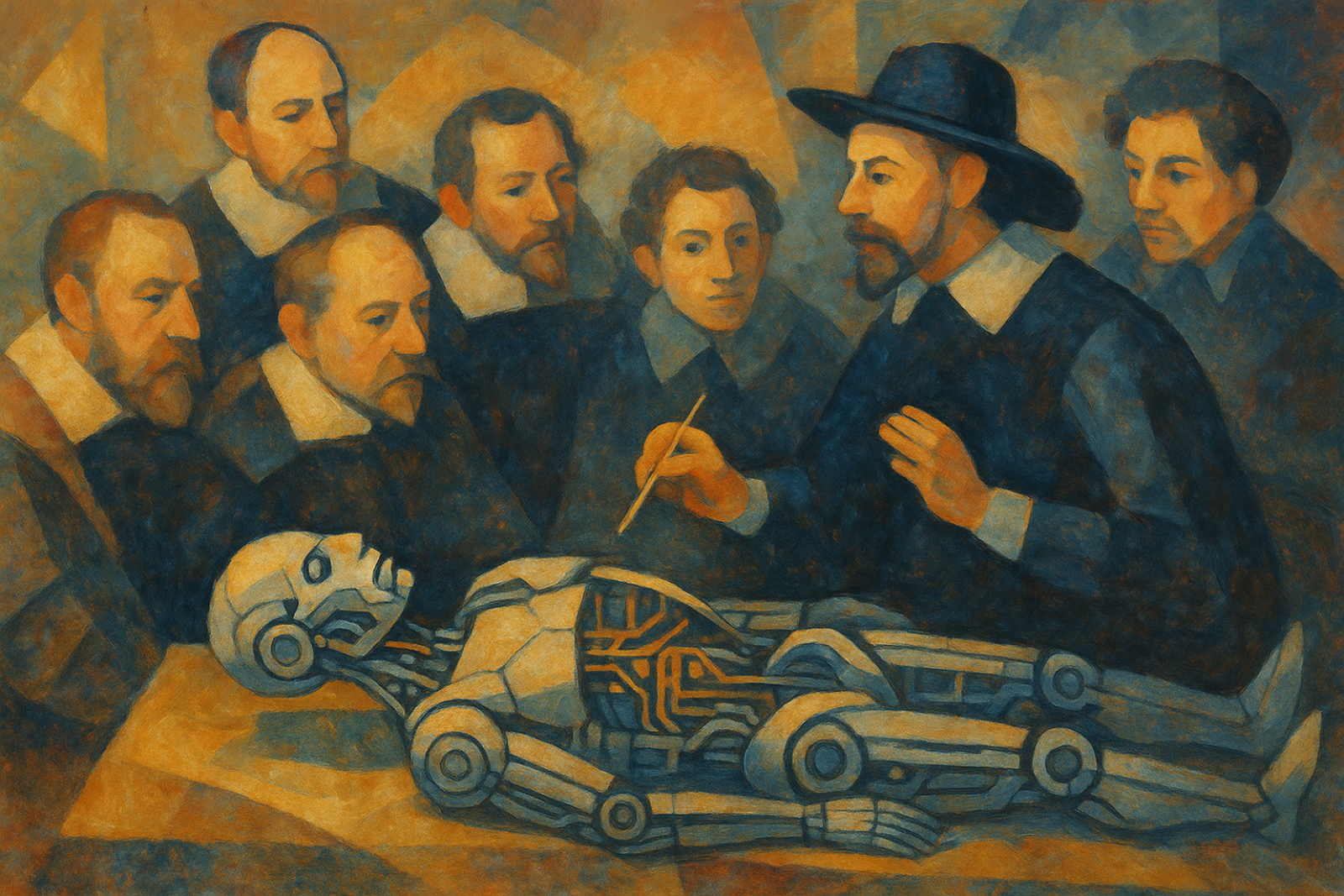 rivisitazione del quadro Lezione di anatomia del dottor Nicolaes Tulp