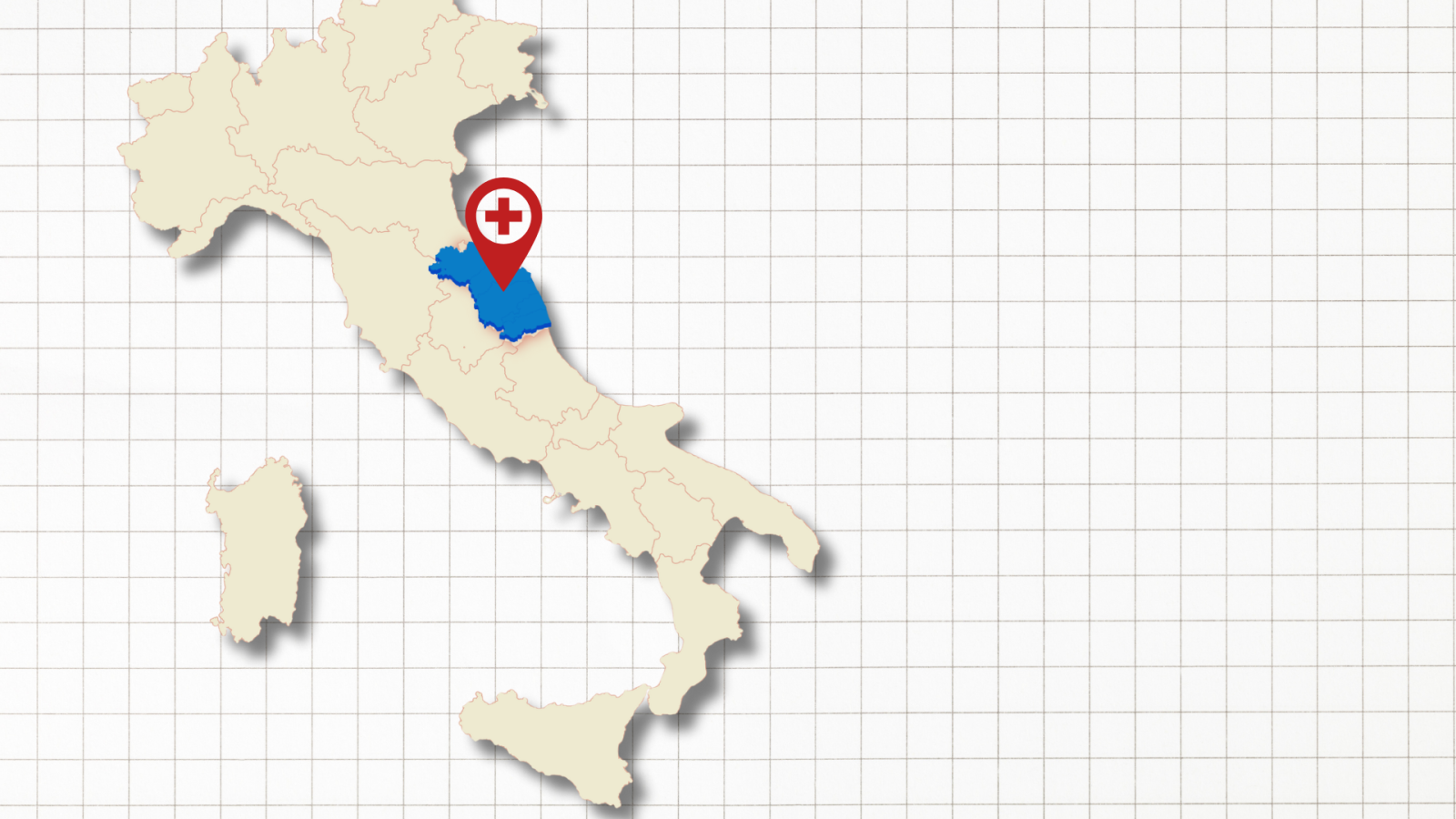 mappa italiana con regione marche evidenziata
