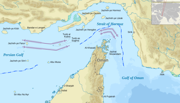 Carta geografica dello Stretto di Hermuz