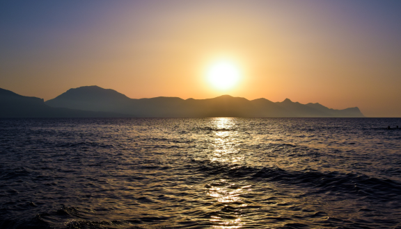 tramonto sul mare